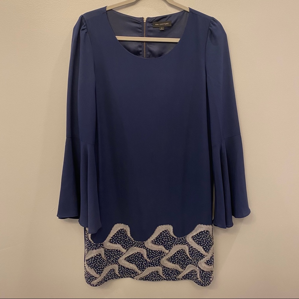 Navy Dress with Beading
